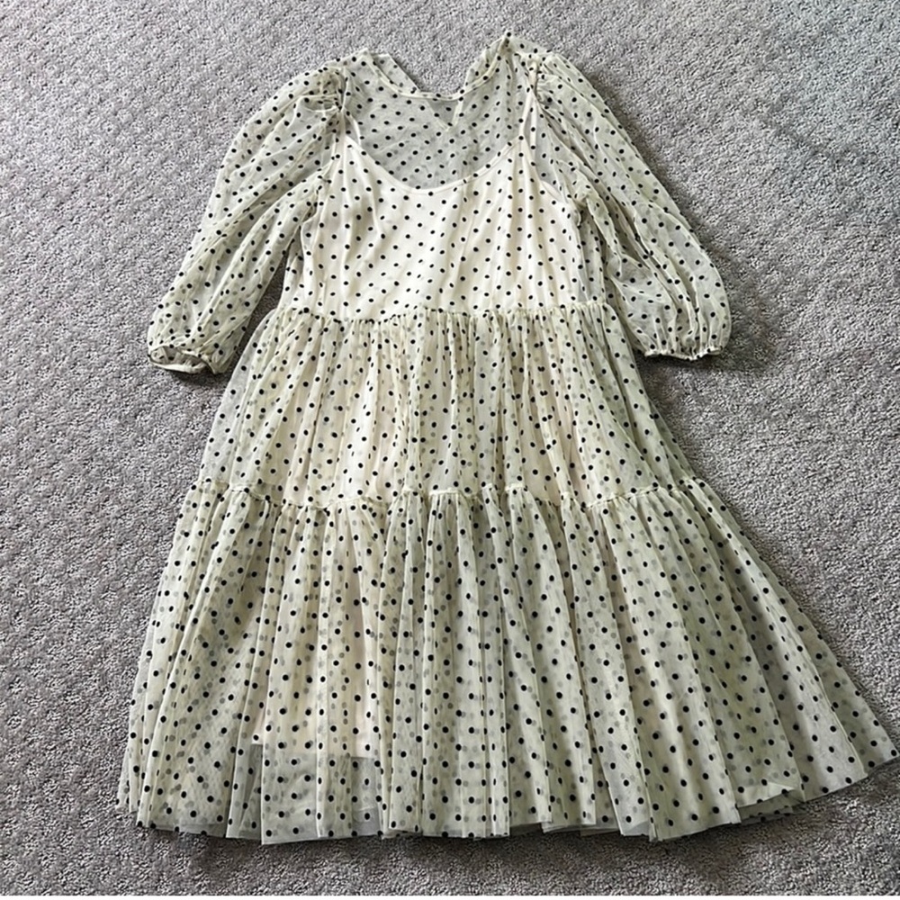 Zara Cream Polka Dot Dress